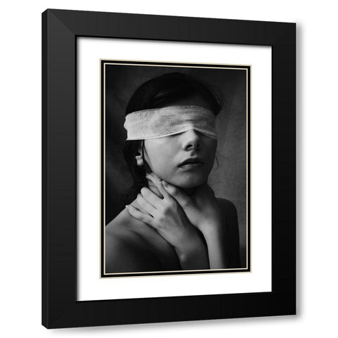 Vulnerable Black Modern Wood Framed Art Print with Double Matting by Ignatova, Desislava