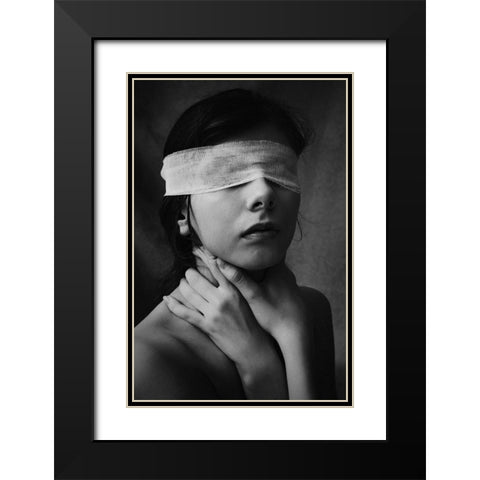 Vulnerable Black Modern Wood Framed Art Print with Double Matting by Ignatova, Desislava