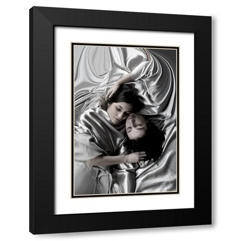 Serie: Blissful Black Modern Wood Framed Art Print with Double Matting by Mest, Olga