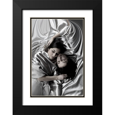 Serie: Blissful Black Modern Wood Framed Art Print with Double Matting by Mest, Olga