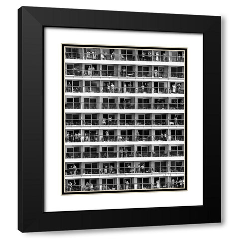 Mass Tourism Black Modern Wood Framed Art Print with Double Matting by Baumann, Franz
