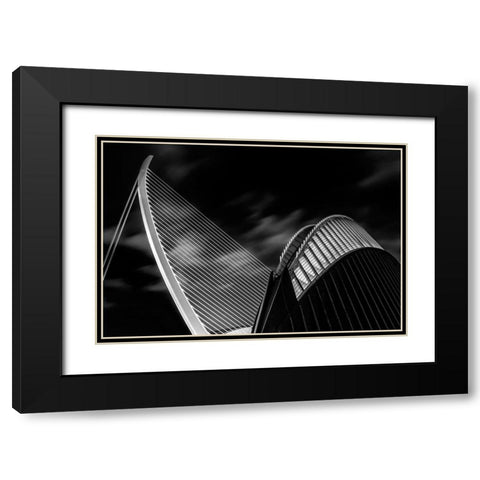Dramatic Valencia Black Modern Wood Framed Art Print with Double Matting by Camacho, Anto