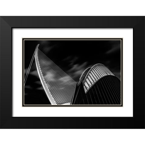 Dramatic Valencia Black Modern Wood Framed Art Print with Double Matting by Camacho, Anto