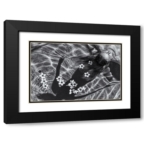 Frangipani Tree Black Modern Wood Framed Art Print with Double Matting by Salgado Gispert, Gloria