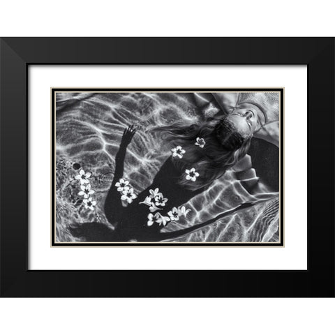 Frangipani Tree Black Modern Wood Framed Art Print with Double Matting by Salgado Gispert, Gloria