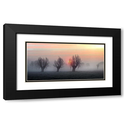 The Shadow Of Time Black Modern Wood Framed Art Print with Double Matting by Flour, Piet