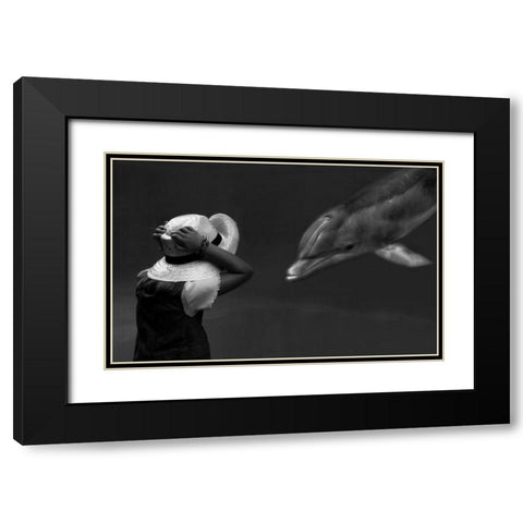 Close Encounter ... Black Modern Wood Framed Art Print with Double Matting by Depaepe, Yvette