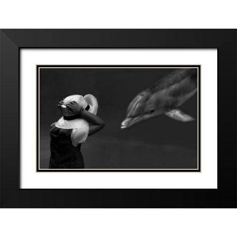 Close Encounter ... Black Modern Wood Framed Art Print with Double Matting by Depaepe, Yvette