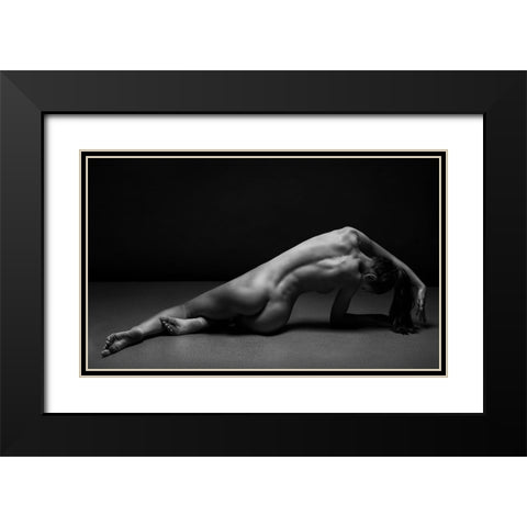 Bodyscape Black Modern Wood Framed Art Print with Double Matting by Belovodchenko, Anton