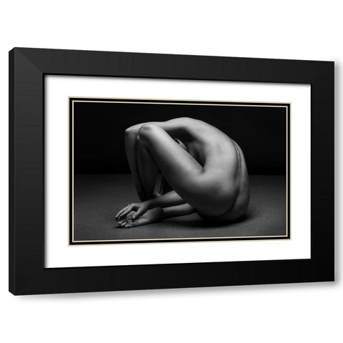 Bodyscape Black Modern Wood Framed Art Print with Double Matting by Belovodchenko, Anton