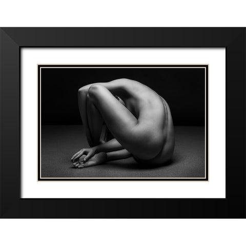 Bodyscape Black Modern Wood Framed Art Print with Double Matting by Belovodchenko, Anton