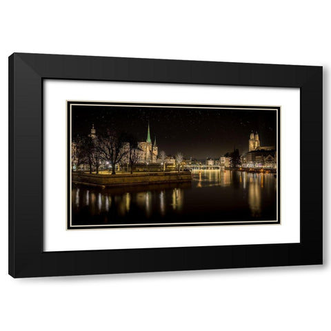 Zurich Black Modern Wood Framed Art Print with Double Matting by Mitropoulos, Petros