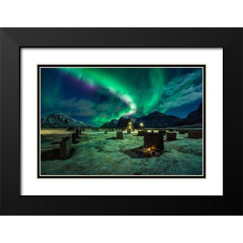 Dacing All Night Long Ii Black Modern Wood Framed Art Print with Double Matting by De La, Javier