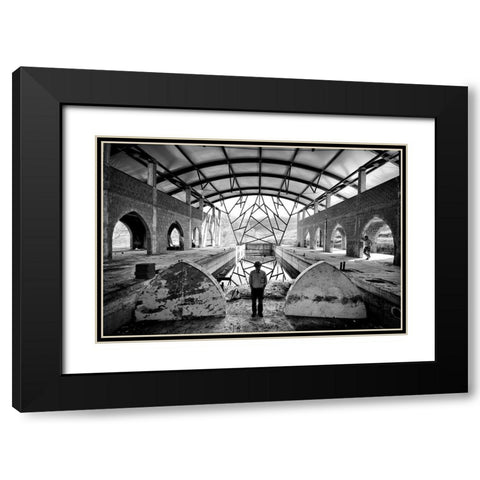 Swimming Pool Black Modern Wood Framed Art Print with Double Matting by Ferrara, Carlo