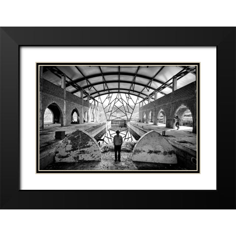 Swimming Pool Black Modern Wood Framed Art Print with Double Matting by Ferrara, Carlo