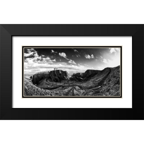Dunnottar Castle Black Modern Wood Framed Art Print with Double Matting by Clemens, Thomas