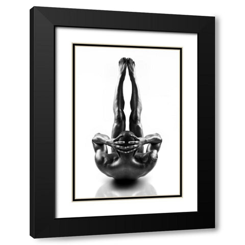 Metallic Nude 1 Black Modern Wood Framed Art Print with Double Matting by JLP