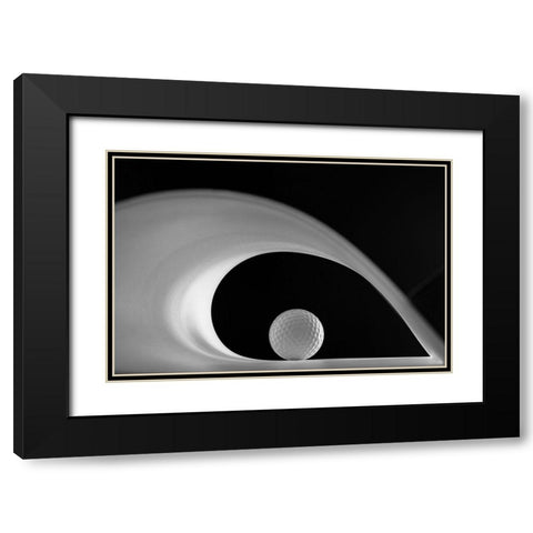 Golf Ball Black Modern Wood Framed Art Print with Double Matting by Azevedo, Olavo