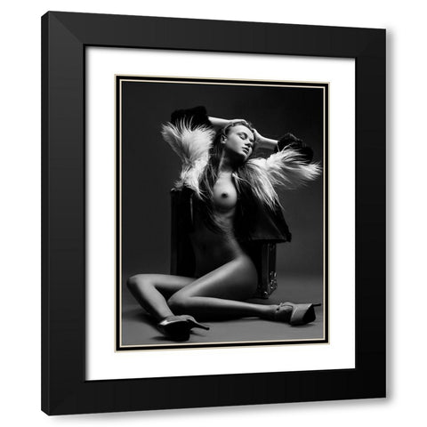 Sensuality Black Modern Wood Framed Art Print with Double Matting by Krystynek MQEP, Martin