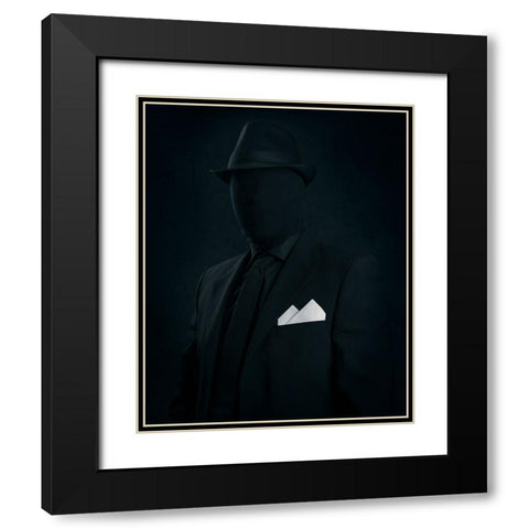 Mr. Black Black Modern Wood Framed Art Print with Double Matting by Damsten, Petri