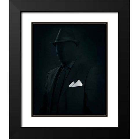 Mr. Black Black Modern Wood Framed Art Print with Double Matting by Damsten, Petri