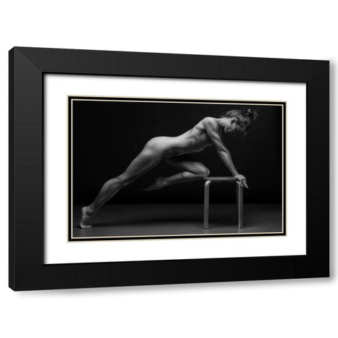 Bodyscape Black Modern Wood Framed Art Print with Double Matting by Belovodchenko, Anton