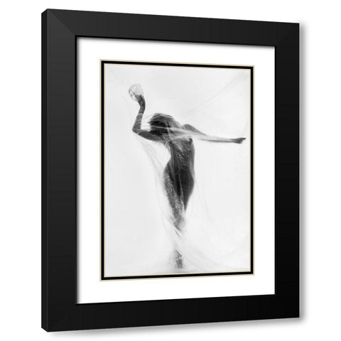 The Mask Dance Black Modern Wood Framed Art Print with Double Matting by Odorizzi, Patrick