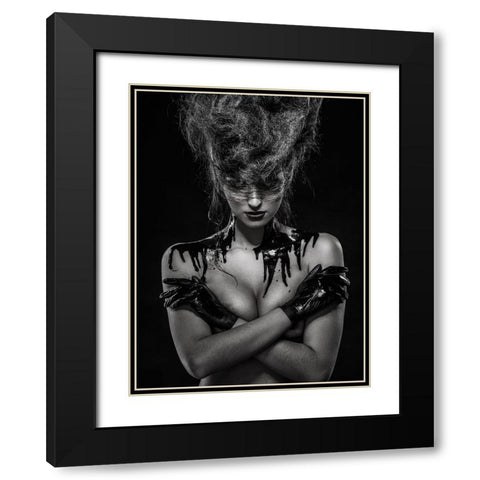 Oil Black Modern Wood Framed Art Print with Double Matting by Smirnov, Sergei