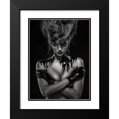 Oil Black Modern Wood Framed Art Print with Double Matting by Smirnov, Sergei