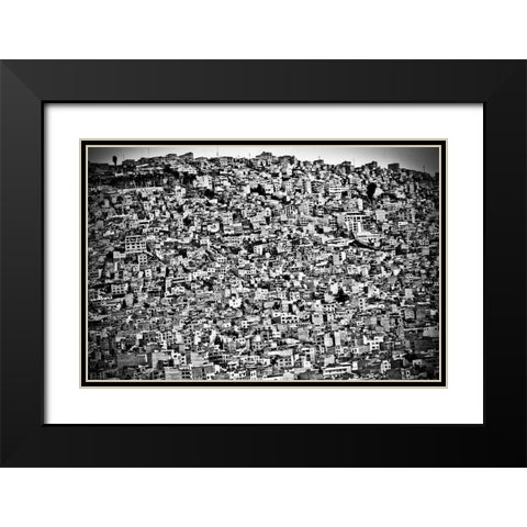 Favela Village In El Alto-La Paz-Bolivia Black Modern Wood Framed Art Print with Double Matting by Lindhe, Joel