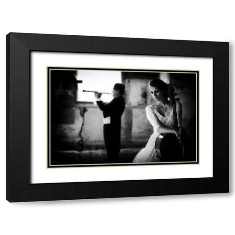 When Even Music ... Black Modern Wood Framed Art Print with Double Matting by Schleicher-Schwarz, Roswitha