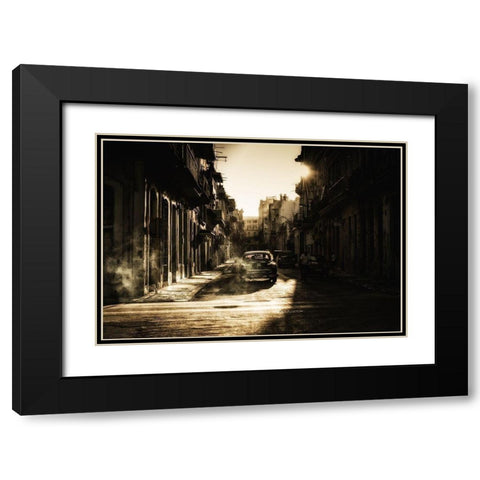 Mystic Morning In Havana... Black Modern Wood Framed Art Print with Double Matting by Akpinar, Baris