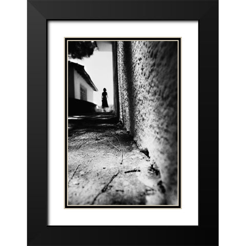 O Black Modern Wood Framed Art Print with Double Matting by Ayer, Ali