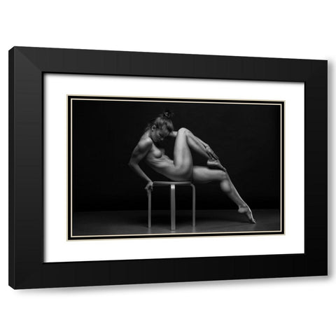Bodyscape Black Modern Wood Framed Art Print with Double Matting by Belovodchenko, Anton