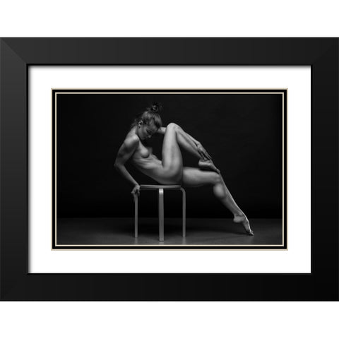 Bodyscape Black Modern Wood Framed Art Print with Double Matting by Belovodchenko, Anton