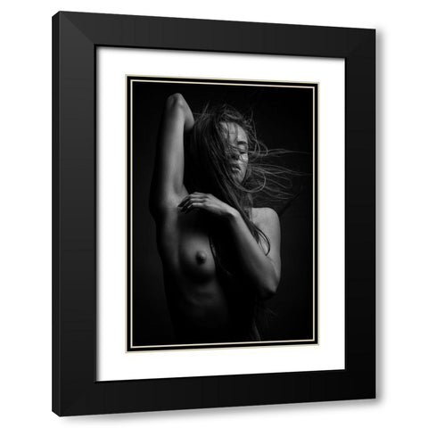 Sensuality Black Modern Wood Framed Art Print with Double Matting by Krystynek MQEP, Martin