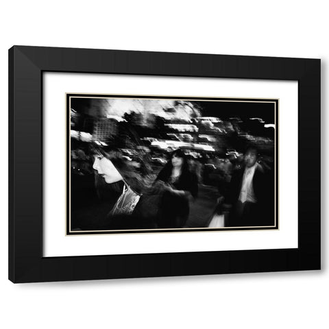 Untitled Black Modern Wood Framed Art Print with Double Matting by Suzuki, Tatsuo