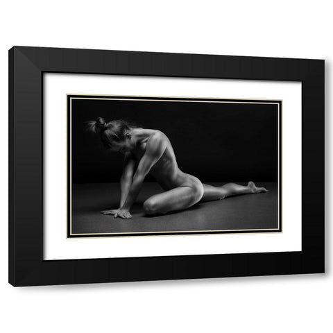Bodyscape Black Modern Wood Framed Art Print with Double Matting by Belovodchenko, Anton