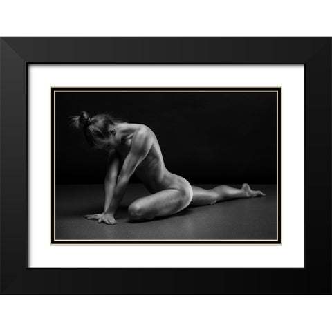Bodyscape Black Modern Wood Framed Art Print with Double Matting by Belovodchenko, Anton