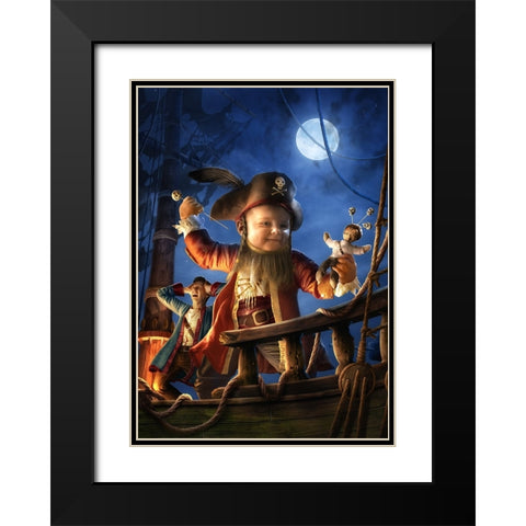 Voodoo Child Black Modern Wood Framed Art Print with Double Matting by Kiciak, Christophe