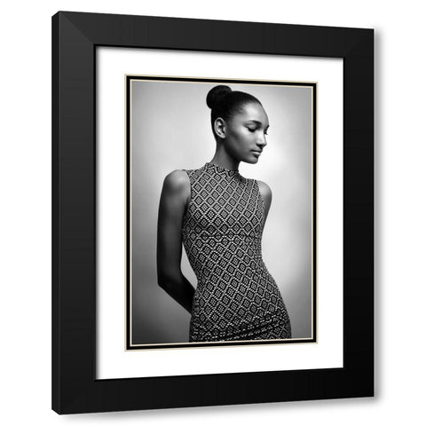Muse Black Modern Wood Framed Art Print with Double Matting by Peeters, Bart