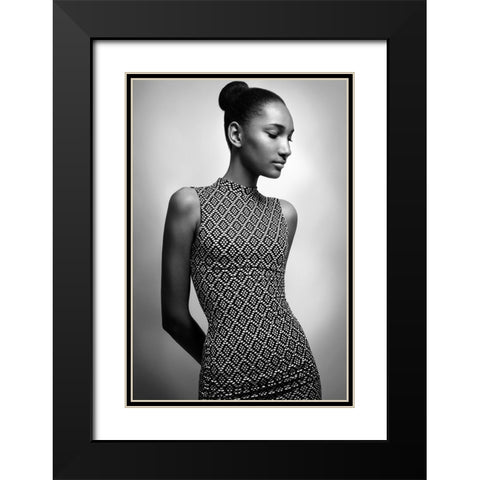 Muse Black Modern Wood Framed Art Print with Double Matting by Peeters, Bart