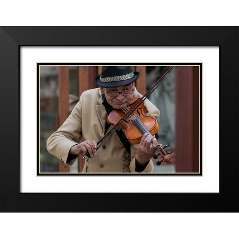Old Violin Black Modern Wood Framed Art Print with Double Matting by Coanda, Carla