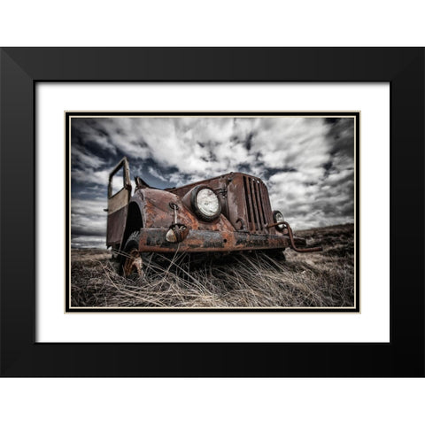 The Eye Black Modern Wood Framed Art Print with Double Matting by Ingibergsson, Bragi