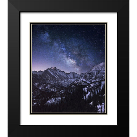 Milky Way Over Longs Peak Black Modern Wood Framed Art Print with Double Matting by Xu, Mei