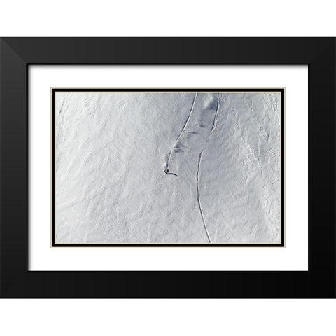 Lines Black Modern Wood Framed Art Print with Double Matting by Sanne, Jakob