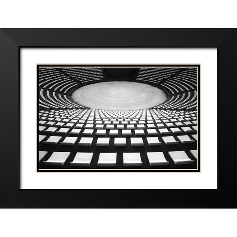 Auditorium Black Modern Wood Framed Art Print with Double Matting by Hawerkamp, Hans-Wolfgang