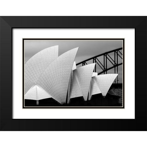 Opera House Sydney Black Modern Wood Framed Art Print with Double Matting by Van Zaane, Alida