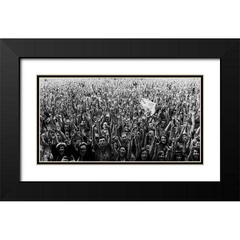 Human Forest Black Modern Wood Framed Art Print with Double Matting by Valin, Alexandre