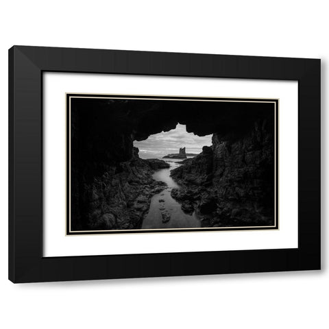 Cathedral Rocks Black Modern Wood Framed Art Print with Double Matting by De Groote, Edwin
